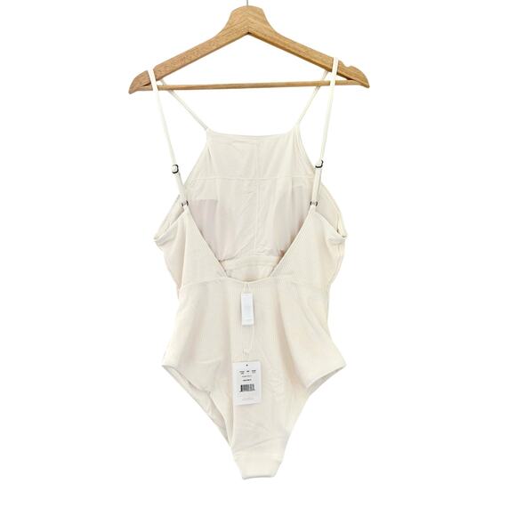 Andie Swim The Asbury Ribbed One Piece Swimsuit in Coconut White L NWT - Picture 6 of 7